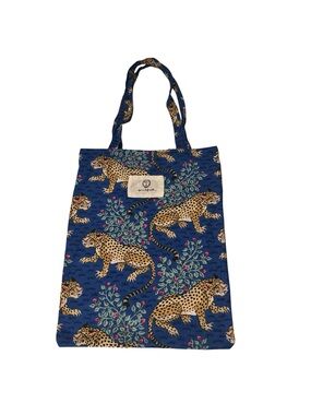 Printfresh Bagheera Leopard Tote Bag Indigo Blue Sapphire Organic Cotton